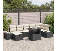 vidaXL Set Divano da Giardino 8 pcs Nero polyrattan