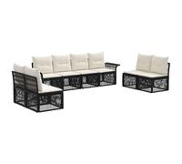 vidaXL Set Divano da Giardino 8 pcs Nero polyrattan