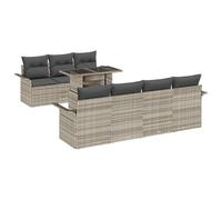 vidaXL Set di Divani da Giardino in 8 Pezzi con Cuscini Grigio Chiaro in Polyrattan Seduta Esterna Flessibile per l'uso Mobili da Patio per L'Estate Sedia Sezionale Lounge
