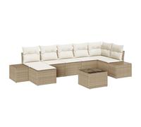 vidaXL Set Divano da Giardino 8 Pezzi con Cuscini in Rattan e Polipropilene - Marrone, Modulare e Sezionale per Una Seduta Spaziosa. Mobili da Patio e Terrazzo, Stile Lounge Moderna.