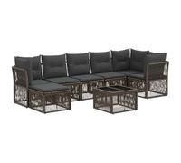 vidaXL Set divano da giardino 8 pezzi grigio polyrattan, moderno salotto da giardino, resistente alle intemperie, divani modulari per rilassarsi sul Patio