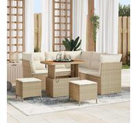 vidaXL Set Divano da Giardino 8 pz 5-Numero di posti Beige e Crema
