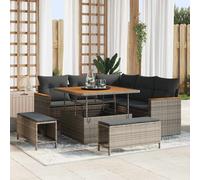 vidaXL Set Divano da Giardino 8 pz 5-Numero di posti Grigio