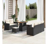vidaXL Set Divano da Giardino 8 pz 5-Numero di posti Nero e Crema