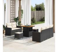 vidaXL Set Divano da Giardino 8 pz 5-Numero di posti Nero e Crema