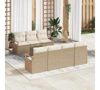 vidaXL Set Divano da Giardino 8 pz 7-Numero di posti Beige e Crema