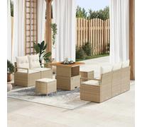 vidaXL Set Divano da Giardino 8 pz 7-Numero di posti Beige e Crema