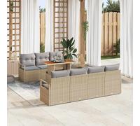 vidaXL Set Divano da Giardino 8 pz 7-Numero di posti Beige e grigio