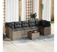vidaXL Set Divano da Giardino 8 pz 7-Numero di posti Grigio