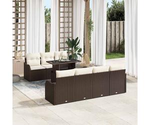 vidaXL Set Divano da Giardino 8 pz 7 posto Marrone