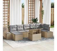 vidaXL Set Divano da Giardino 8 pz Beige e Grigio Chiaro polyrattan