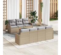 vidaXL Set Divano da Giardino 8 pz Beige e Grigio Chiaro polyrattan
