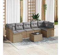 vidaXL Set Divano da Giardino 8 pz Beige e grigio polyrattan