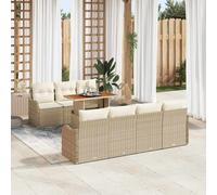 vidaXL Set Divano da Giardino 8 pz beige e panna