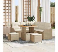 DIVANO DA GIARDINO VIDAXL Set da 8 pezzi, Polyrattan, Acciaio, Legno massiccio di acacia, 71x80x80 cm