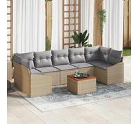 vidaXL Set Divano da Giardino 8 pz Beige polyrattan