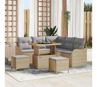 vidaXL Set Divano da Giardino 8 pz Beige polyrattan