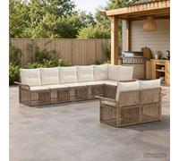 vidaXL Set di divani da giardino da 8 pezzi, beige in rattan sintetico, divano moderno per giardino, mobili da patio resistenti alle intemperie, seduta modulare per esterni, lounge per patio