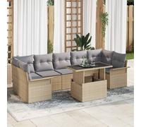 vidaXL Set Divano da Giardino 8 pz Beige polyrattan