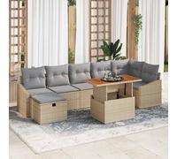 vidaXL Set Divano da Giardino 8 pz Beige polyrattan