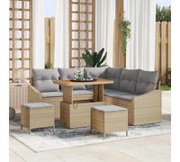 vidaXL Set Divano da Giardino 8 pz Beige polyrattan