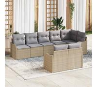 vidaXL Set Divano da Giardino 8 pz Beige polyrattan