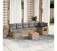 vidaXL Set Divano da Giardino 8 pz con Cuscini Beige in Polyrattan