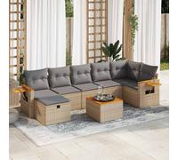 DIVANO DA GIARDINO VIDAXL 8 pz con Cuscini Beige in Polyrattan - 3325993