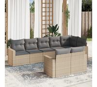 vidaXL Set Divano da Giardino 8 pz con Cuscini Beige in Polyrattan