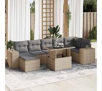 DIVANO DA GIARDINO VIDAXL 8 pz con Cuscini Beige in Polyrattan - 3326840