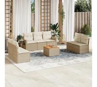 vidaXL Set Divano da Giardino 8 pz con Cuscini Beige in Polyrattan