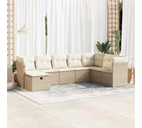 vidaXL Set Divano da Giardino 8 pz con Cuscini Beige in Polyrattan