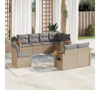 vidaXL Set Divano da Giardino 8 pz con Cuscini Beige in Polyrattan