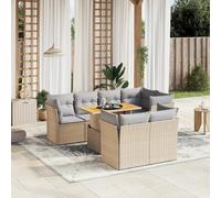 vidaXL Set Divano da Giardino 8 pz con Cuscini Beige in Polyrattan