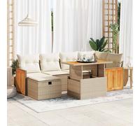 vidaXL Set Divano da Giardino 8 pz con Cuscini Beige in Polyrattan