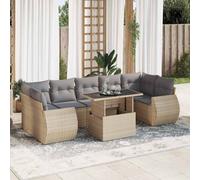 vidaXL Set Divano da Giardino 8 pz con Cuscini Beige in Polyrattan