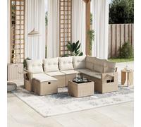 vidaXL Set Divano da Giardino 8 pz con Cuscini Beige in Polyrattan