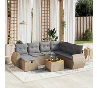 vidaXL Set Divano da Giardino 8 pz con Cuscini Beige Misto Polyrattan
