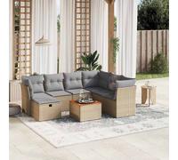 vidaXL Set Divano da Giardino 8 pz con Cuscini Beige Misto Polyrattan