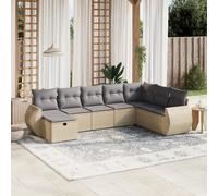 vidaXL Set Divano da Giardino 8 pz con Cuscini Beige Misto Polyrattan