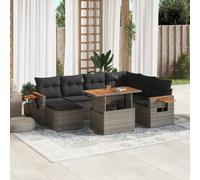 vidaXL Set Divano da Giardino 8 pz con Cuscini Grigio in Polyrattan