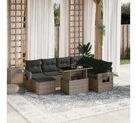 vidaXL Set Divano da Giardino 8 pz con Cuscini Grigio in Polyrattan