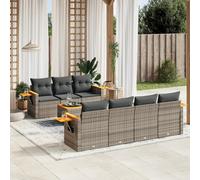 vidaXL Set Divano da Giardino 8 pz con Cuscini Grigio in Polyrattan
