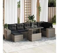 vidaXL Set Divano da Giardino 8 pz con Cuscini Grigio in Polyrattan