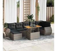 vidaXL Set Divano da Giardino 8 pz con Cuscini Grigio in Polyrattan