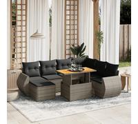 vidaXL Set Divano da Giardino 8 pz con Cuscini Grigio in Polyrattan