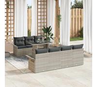 vidaXL Set Divano da Giardino 8 pz Grigio chiaro