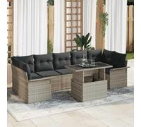 vidaXL Set Divano da Giardino 8 pz Grigio chiaro polyrattan