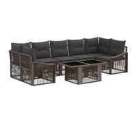 vidaXL Set Divano da Giardino 8 pz Grigio e Grigio Scuro polyrattan