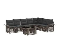 vidaXL Set Divano da Giardino 8 pz Grigio e Grigio Scuro polyrattan